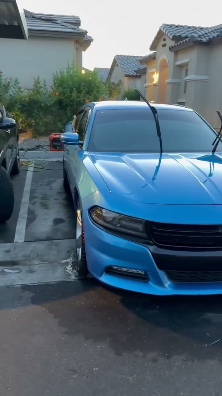Electric blue Dodge Charger exterior finish